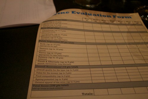Wine Evaluation Form