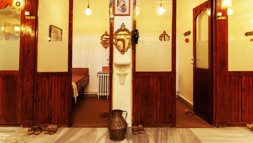 Changing room at the Turkish bath