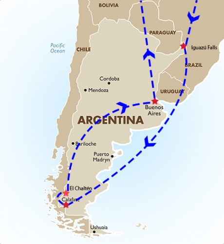 Map of Argentina - Itinerary